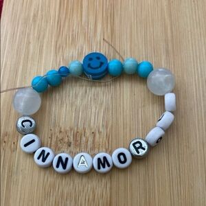 AMO Blue and White Beaded Jewelry Bracelet